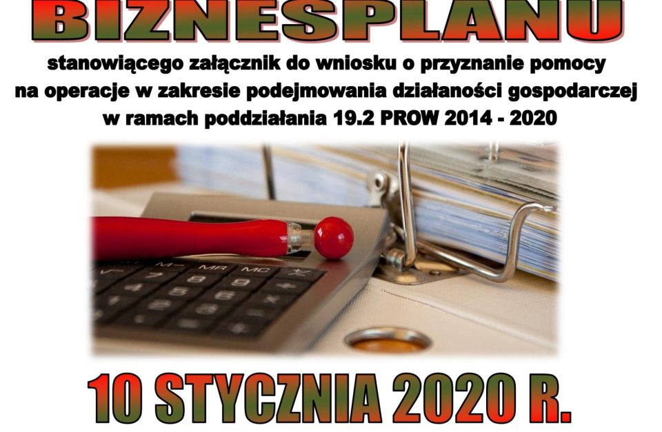 Plakat biznesplan 2020